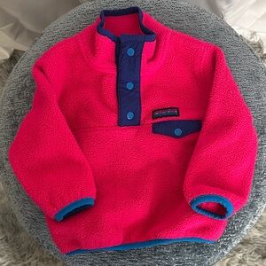 GAP Kids Bright Pink Fleece Hoodie with Blue Accents